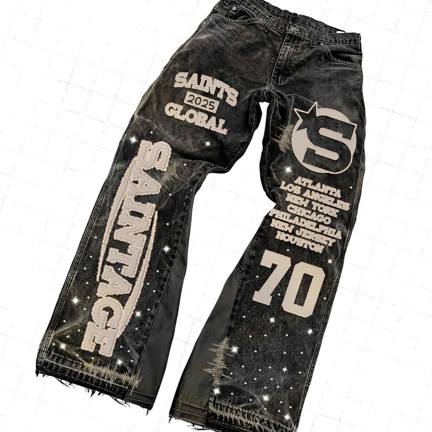 RETRO PATCHWORK BAGGY JEANS