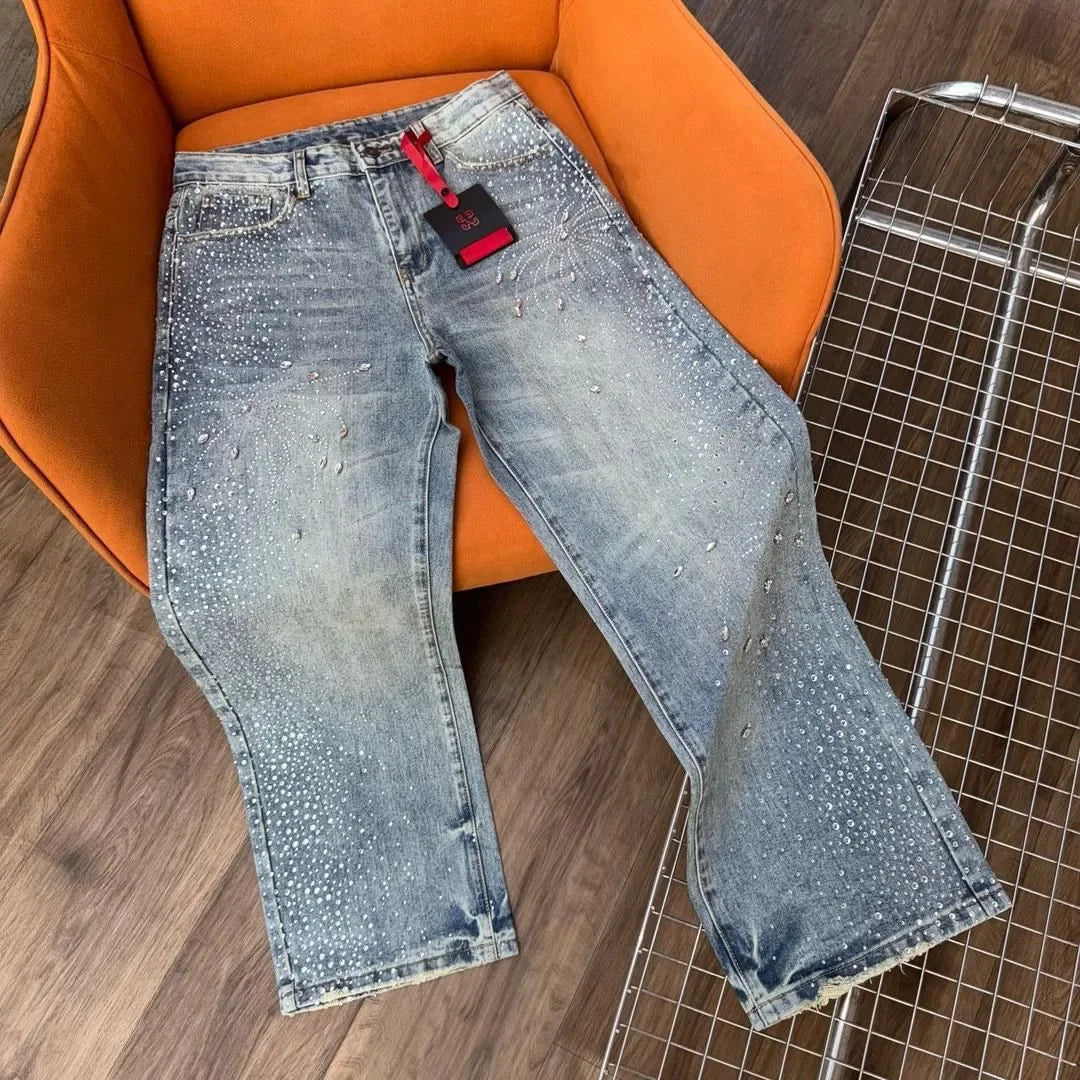 Y2K RHINESTONE BAGGY JEANS