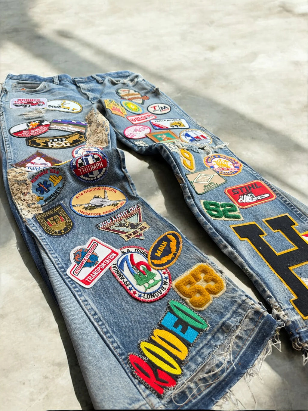PATCHED VINTAGE DENIM - STREET STYLE JEANS
