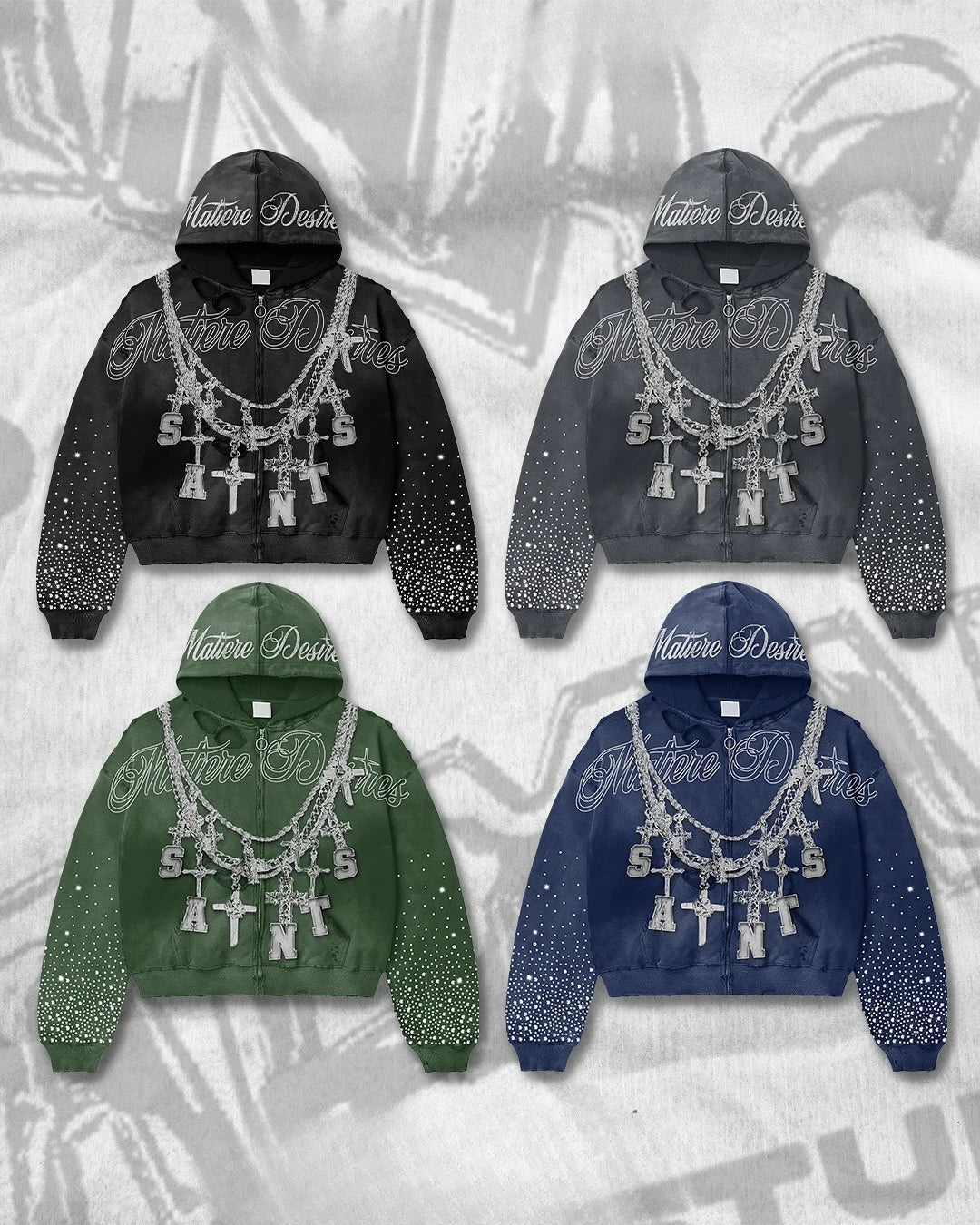 OVERSIZED RHINESTONE HOODIE - Y2K STREET STYLE