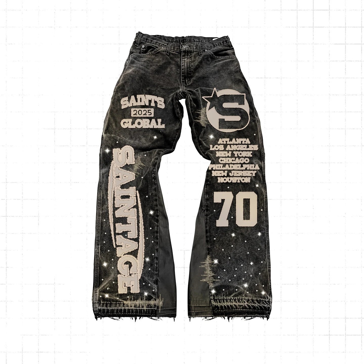 RETRO PATCHWORK BAGGY JEANS