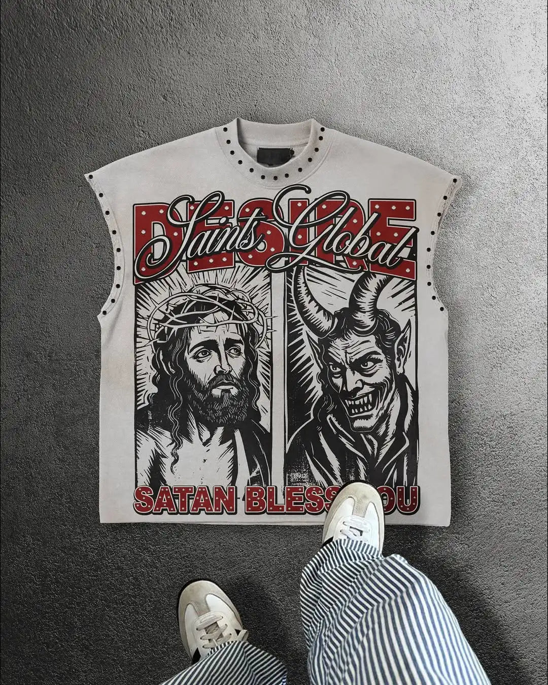 Y2K OVERSIZED PUNK PRINTED T-SHIRT