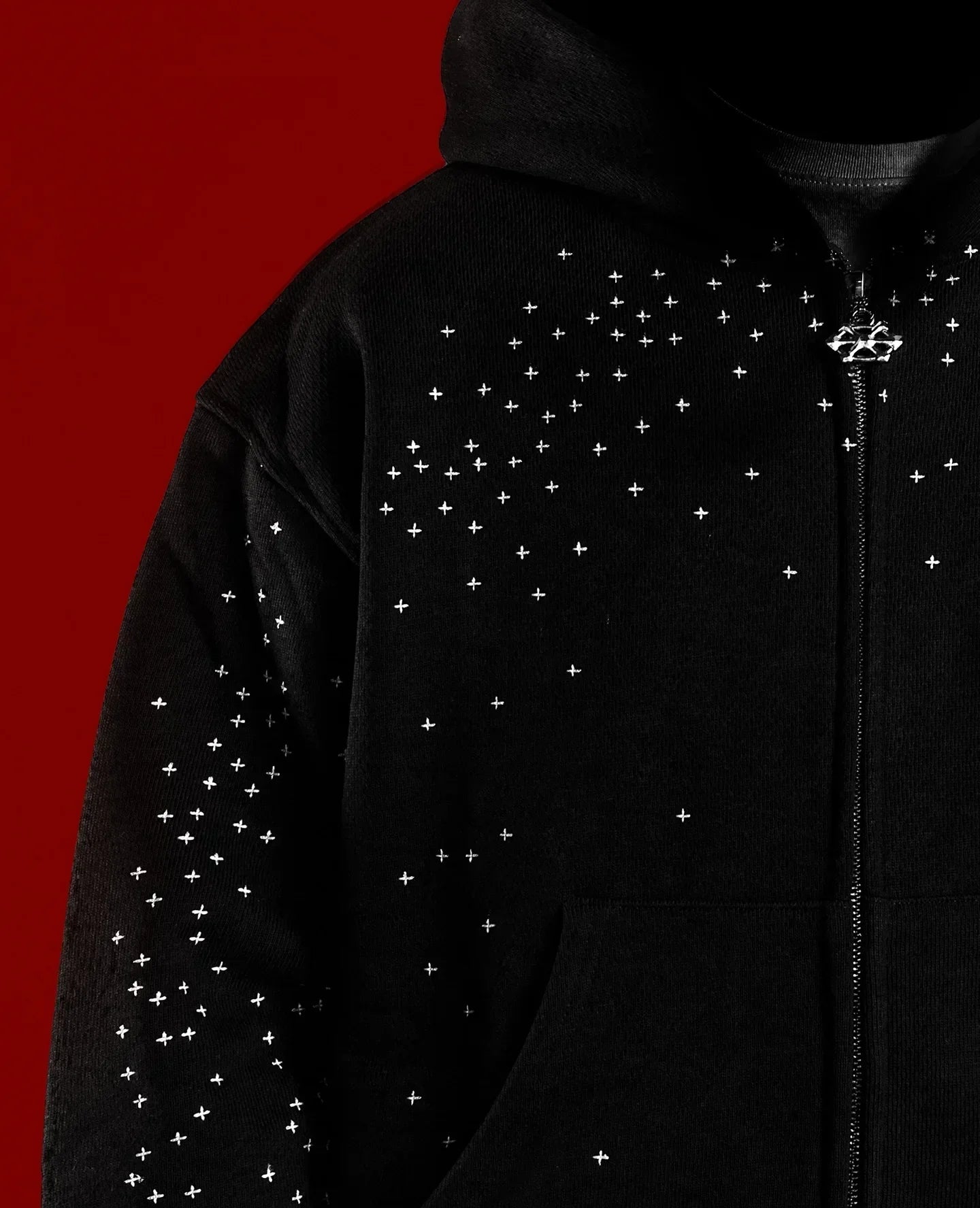 Y2K RHINESTONE HOODIE - GOTHIC STREETWEAR