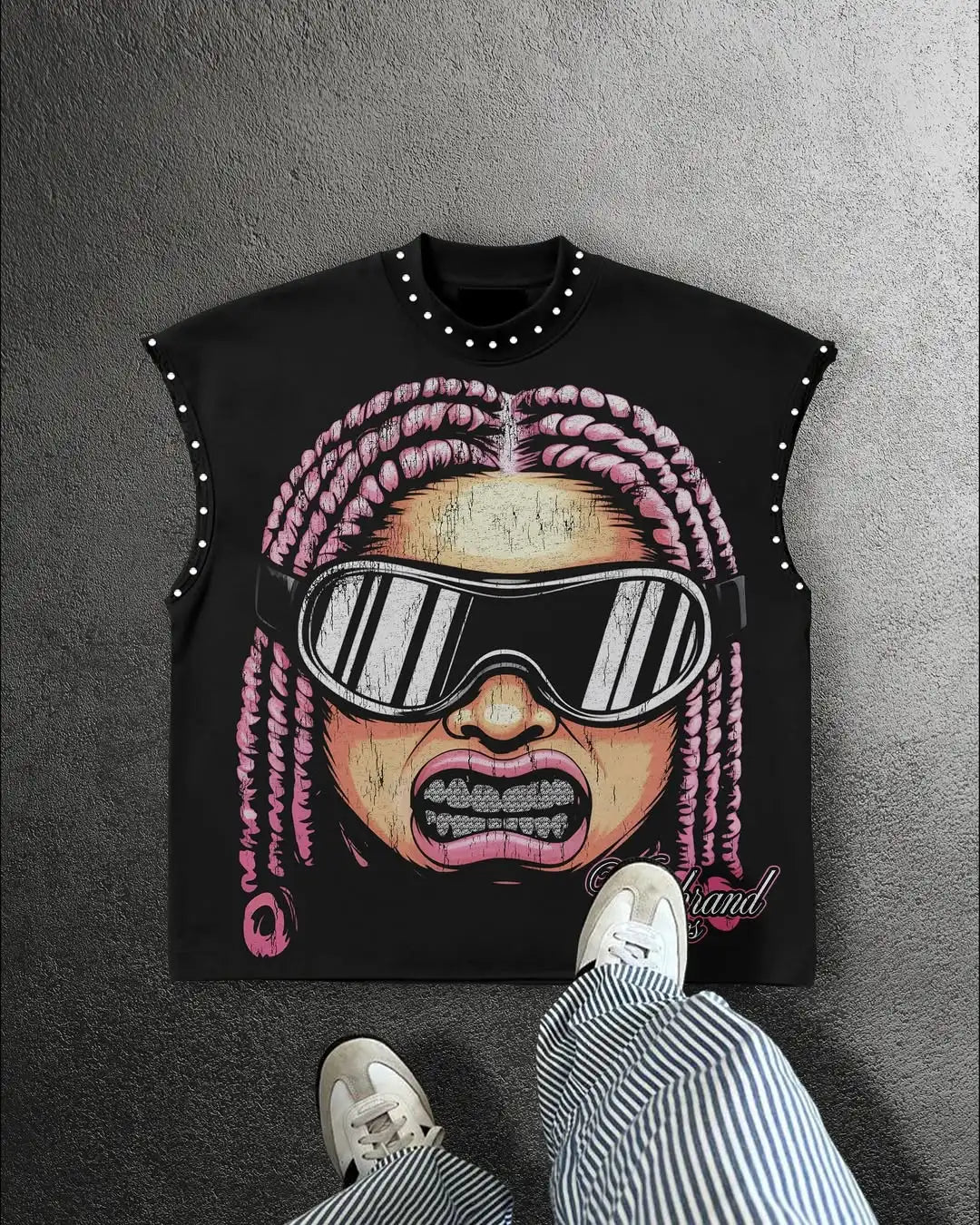 Y2K OVERSIZED PUNK PRINTED T-SHIRT